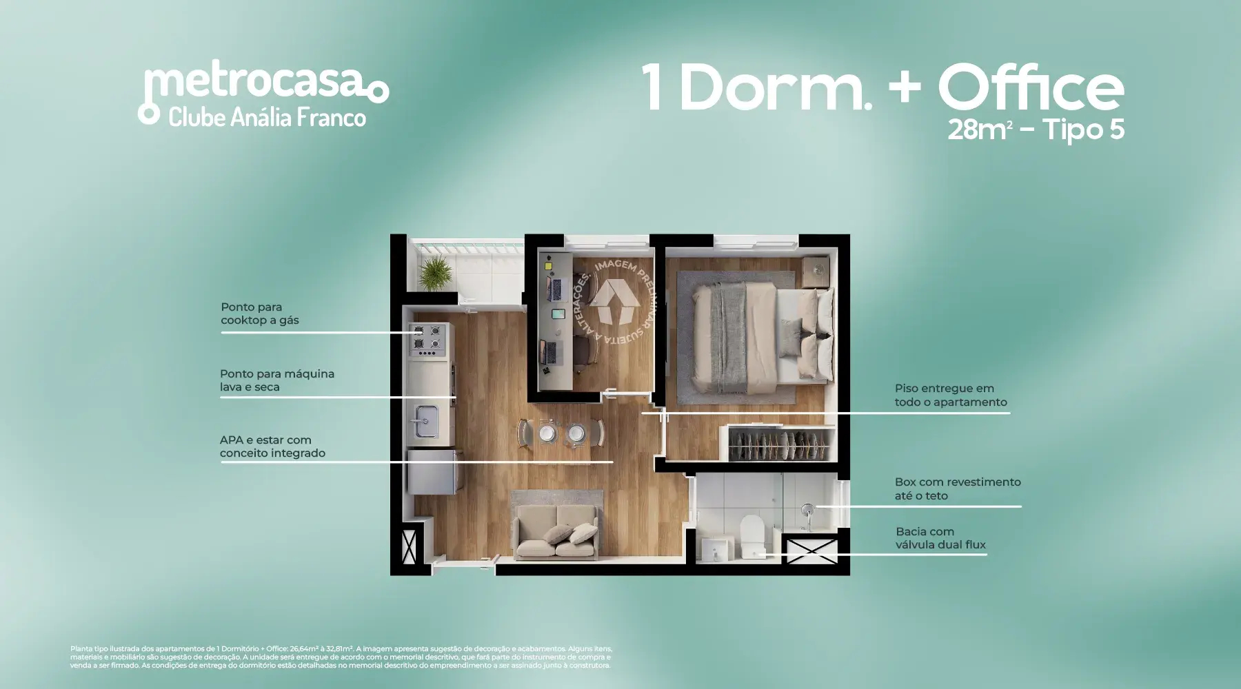 1 Dorm. + Office